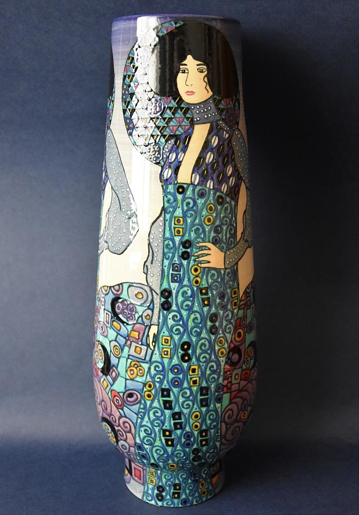Dennis Chinaworks Klimt Dancer Blue T Bud Vase Sally Tuffin Limited Edition of 20