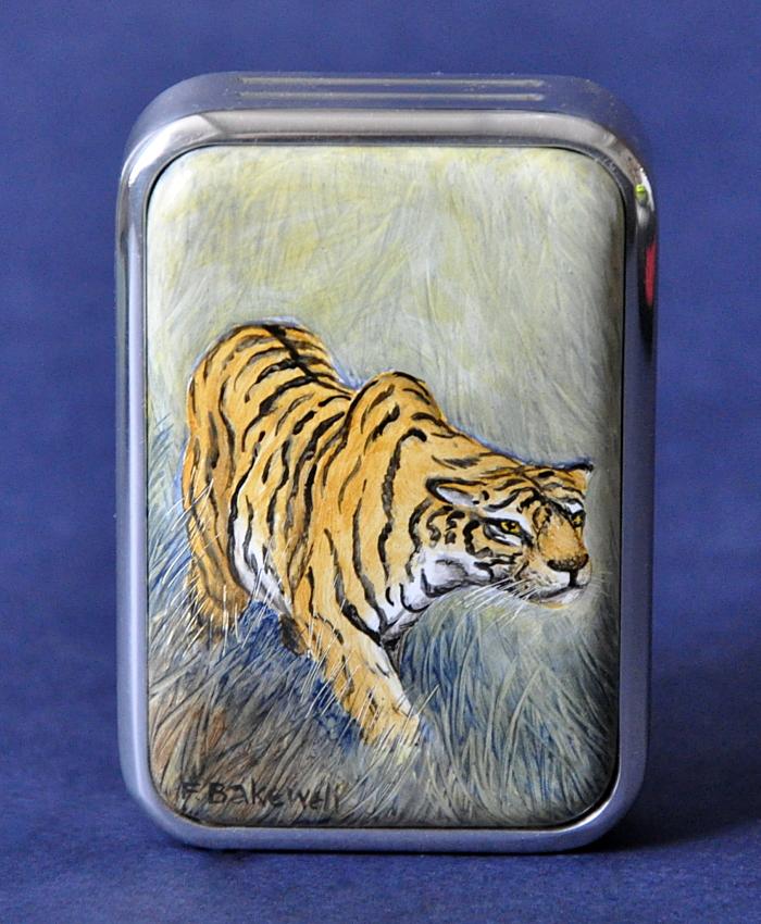 Elliot Hall Enamels Tiger Paperweight APW T