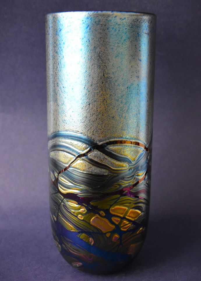 Nightscape Cylinder Vase Large Isle of Wight Studio Glass